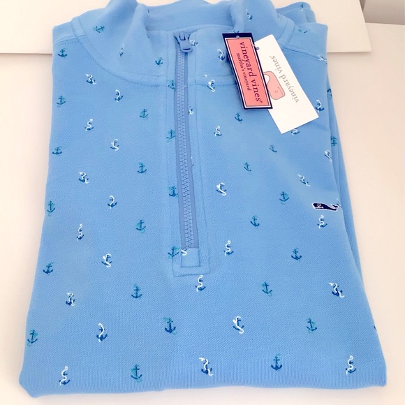 Vineyard Vines Printed Broadfield Half Zip Pullover-Anchor Ocean Breeze-NWT - Picture 4 of 9